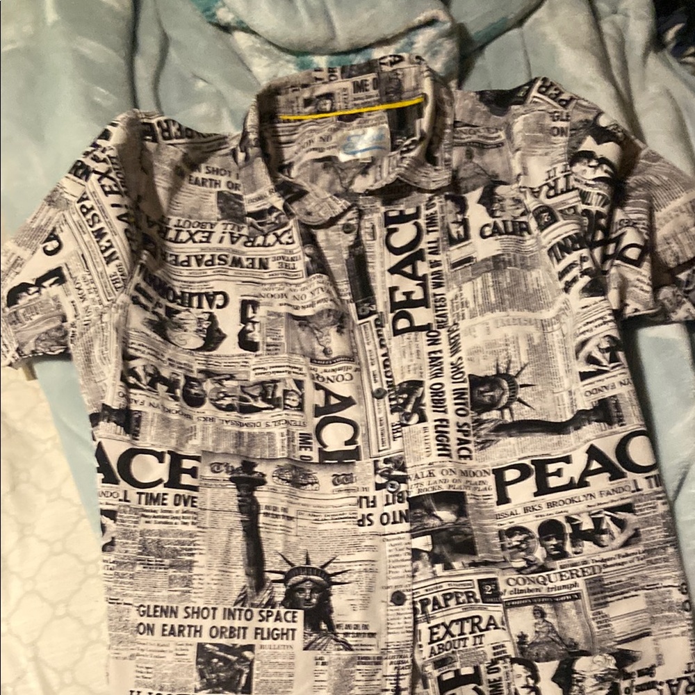 Black and White Graphic Print Shirt